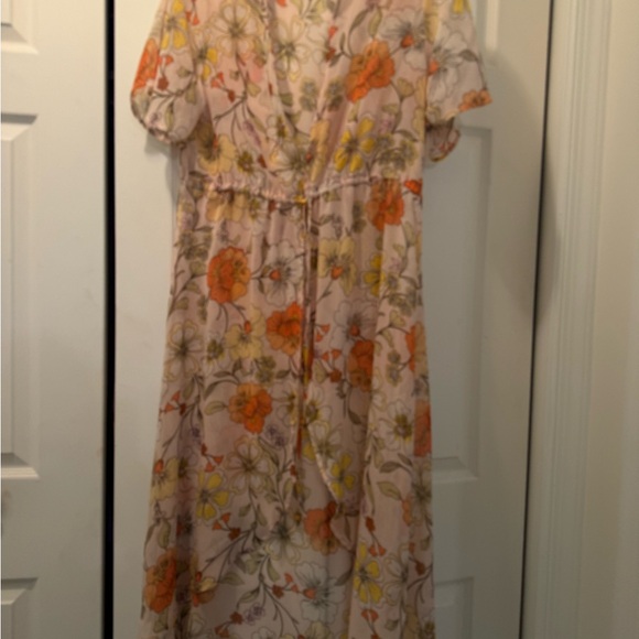 Liberty Love Floral Wrap with Orange and Pink Accents - Picture 2 of 5
